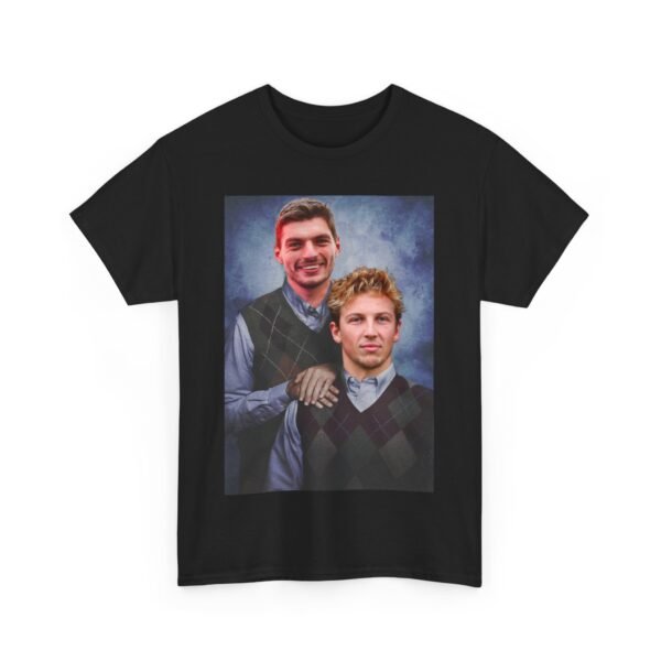 Max Verstappen & Liam Lawson Step Brothers T-Shirt | Red Bull Racing Duo | Funny F1 Fan Tee | Formula 1 Gift Funny Unisex Heavy Cotton Tee - Image 18