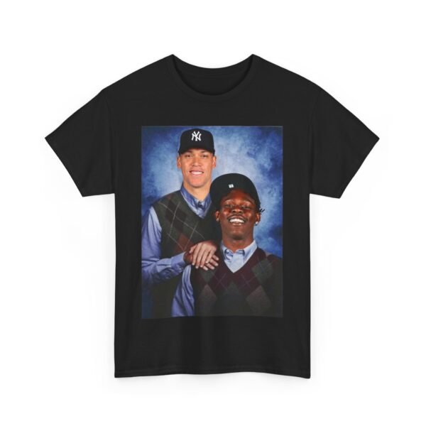 Jazz Chisholm & Aaron Judge Step Brothers T-Shirt | New York Yankees and Marlins Fan Shirt | Funny Baseball Duo Tee | MLB Gift Shirt - Image 18