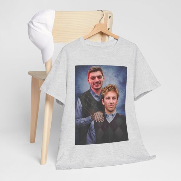 Max Verstappen & Liam Lawson Step Brothers T-Shirt | Red Bull Racing Duo | Funny F1 Fan Tee | Formula 1 Gift Funny Unisex Heavy Cotton Tee - Image 15