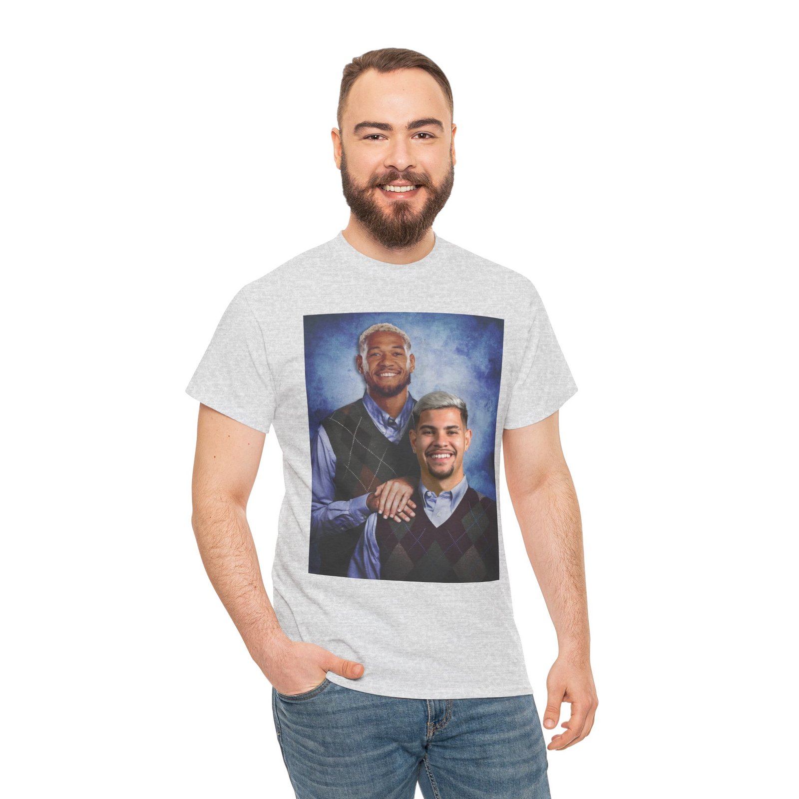 Joelinton & Bruno Guimarães Step Brothers T-Shirt | Newcastle United Fan Apparel | Funny Magpies | Newcastle Gift Unisex Heavy Cotton Tee - Image 19