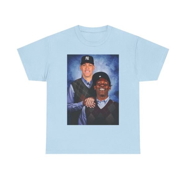 Jazz Chisholm & Aaron Judge Step Brothers T-Shirt | New York Yankees and Marlins Fan Shirt | Funny Baseball Duo Tee | MLB Gift Shirt - Image 2