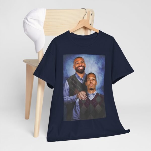 Mohamed Salah & Virgil van Dijk Step Brothers T-Shirt | Liverpool Vintage Jersey Shirt | Anfield Football Duo | Soccer Fan Gift - Image 2