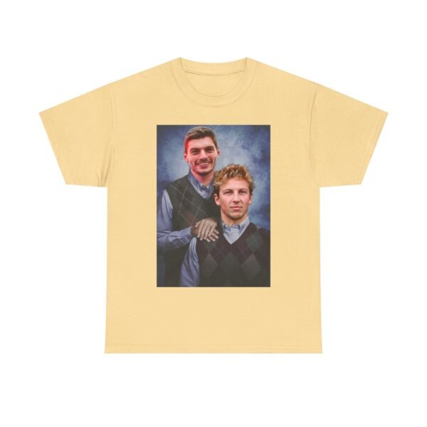 Max Verstappen & Liam Lawson Step Brothers T-Shirt | Red Bull Racing Duo | Funny F1 Fan Tee | Formula 1 Gift Funny Unisex Heavy Cotton Tee - Image 2