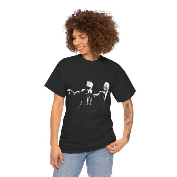 Mohamed Salah & Arne Slot Pulp Fiction Style T-Shirt | Liverpool FC Vintage Jersey | Anfield Duo Tee | liverpool fc  liverpool shirt - Image 5