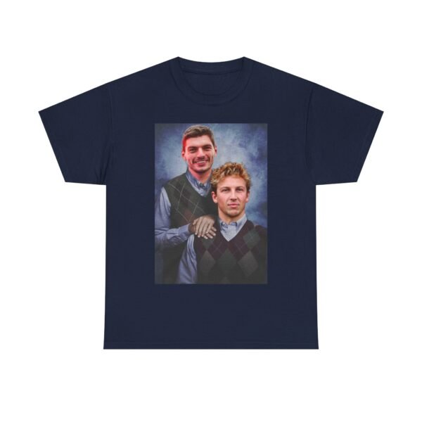 Max Verstappen & Liam Lawson Step Brothers T-Shirt | Red Bull Racing Duo | Funny F1 Fan Tee | Formula 1 Gift Funny Unisex Heavy Cotton Tee - Image 41