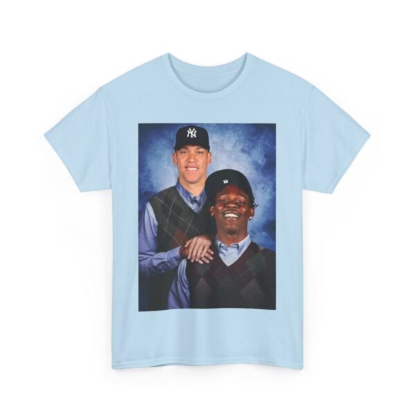 Jazz Chisholm & Aaron Judge Step Brothers T-Shirt | New York Yankees and Marlins Fan Shirt | Funny Baseball Duo Tee | MLB Gift Shirt - Image 4