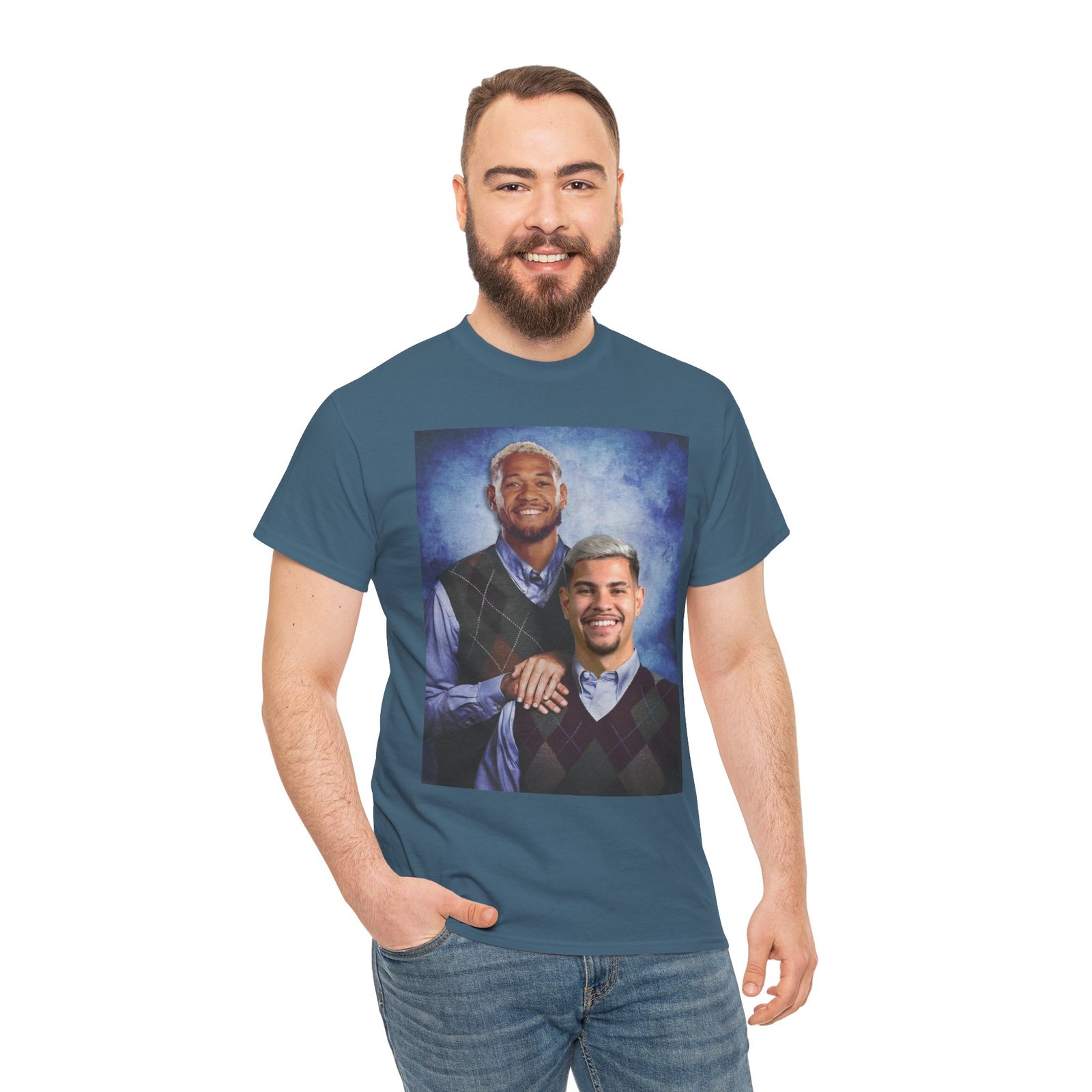 Joelinton & Bruno Guimarães Step Brothers T-Shirt | Newcastle United Fan Apparel | Funny Magpies | Newcastle Gift Unisex Heavy Cotton Tee - Image 37
