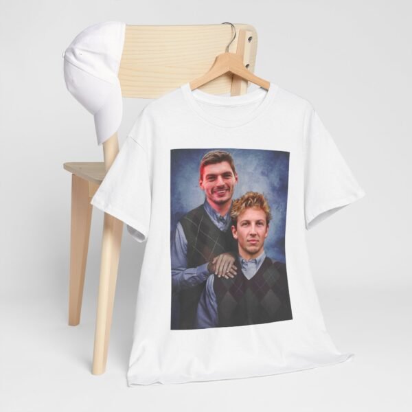 Max Verstappen & Liam Lawson Step Brothers T-Shirt | Red Bull Racing Duo | Funny F1 Fan Tee | Formula 1 Gift Funny Unisex Heavy Cotton Tee - Image 10