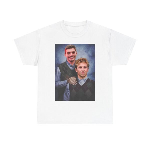 Max Verstappen & Liam Lawson Step Brothers T-Shirt | Red Bull Racing Duo | Funny F1 Fan Tee | Formula 1 Gift Funny Unisex Heavy Cotton Tee - Image 6