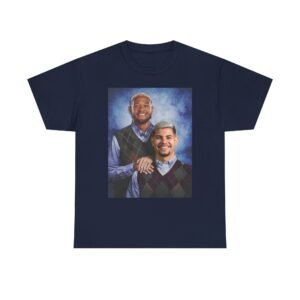 Alternative view of Joelinton & Bruno Guimarães Step Brothers T-Shirt | Newcastle United Fan Apparel | Funny Magpies | Newcastle Gift  Unisex Heavy Cotton Tee