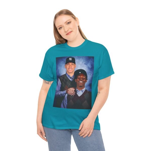 Jazz Chisholm & Aaron Judge Step Brothers T-Shirt | New York Yankees and Marlins Fan Shirt | Funny Baseball Duo Tee | MLB Gift Shirt - Image 25