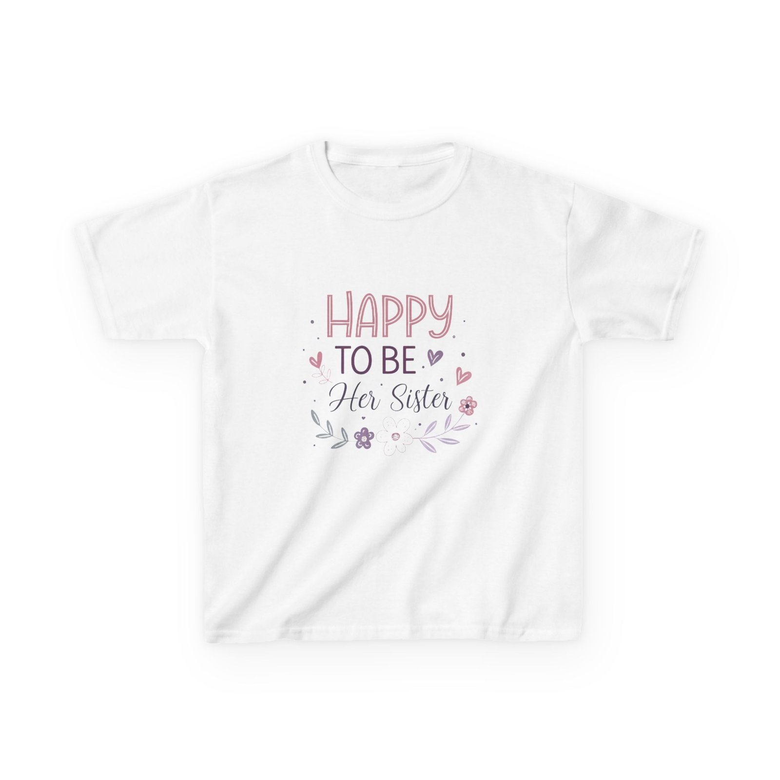 Children's Sisterhood Tee | Happy to Be Her Sister T-Shirt, Gift for Siblings, Family Reunion, Birthday, Cute Everyday Wear - Image 2