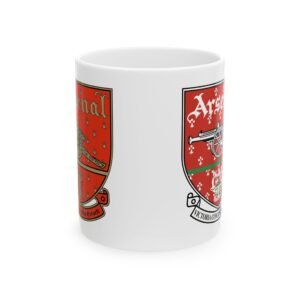 Alternative view of Vintage Arsenal Mug – Retro Arsenal FC Ceramic Coffee Cup – Classic Gunners Fan Gift (11oz, 15oz)