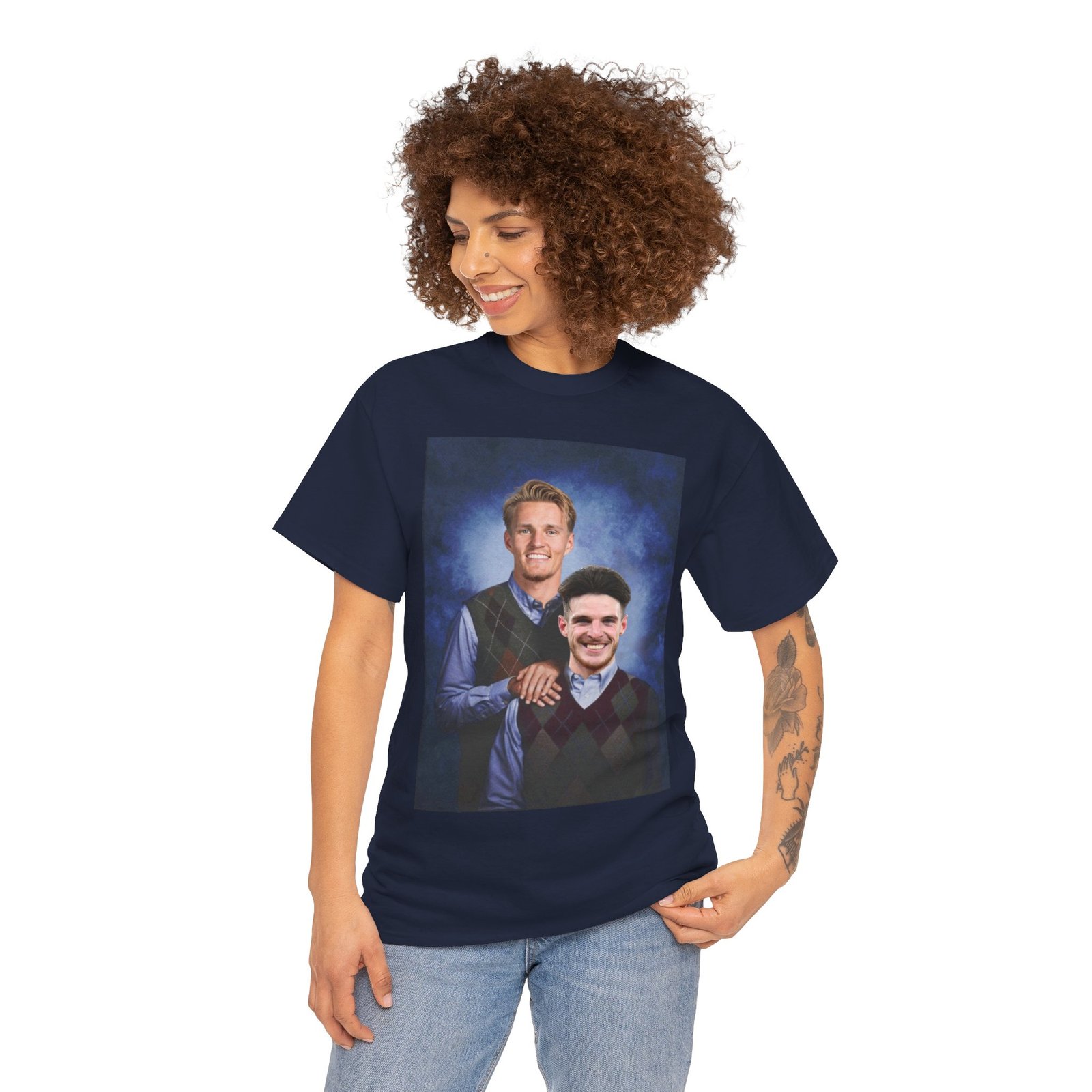 Declan Rice & Odegaard Step Brothers T-Shirt | Arsenal Football Duo Tee | Funny Gunners Fan Gift | Arsenal Merch Funny Unisex Heavy Cotton - Image 4