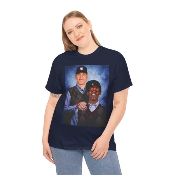 Jazz Chisholm & Aaron Judge Step Brothers T-Shirt | New York Yankees and Marlins Fan Shirt | Funny Baseball Duo Tee | MLB Gift Shirt - Image 30