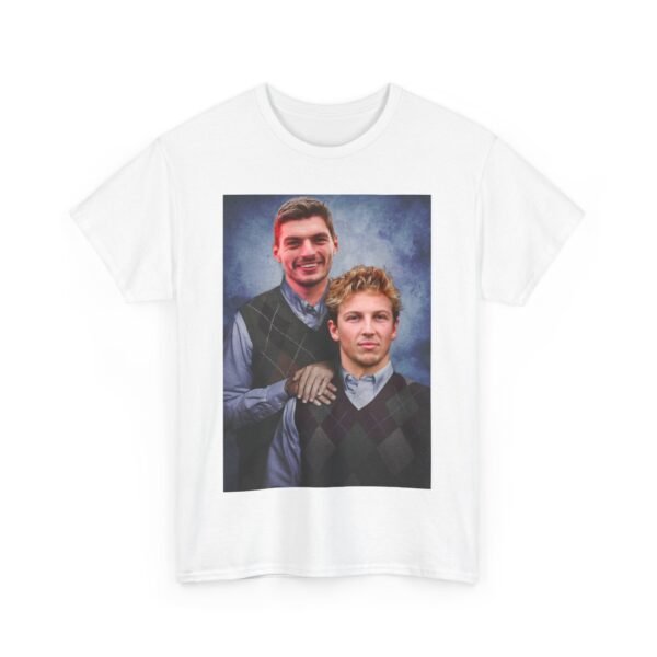 Max Verstappen & Liam Lawson Step Brothers T-Shirt | Red Bull Racing Duo | Funny F1 Fan Tee | Formula 1 Gift Funny Unisex Heavy Cotton Tee - Image 8