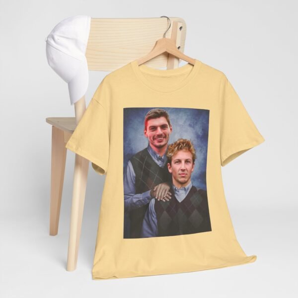 Max Verstappen & Liam Lawson Step Brothers T-Shirt | Red Bull Racing Duo | Funny F1 Fan Tee | Formula 1 Gift Funny Unisex Heavy Cotton Tee - Image 5