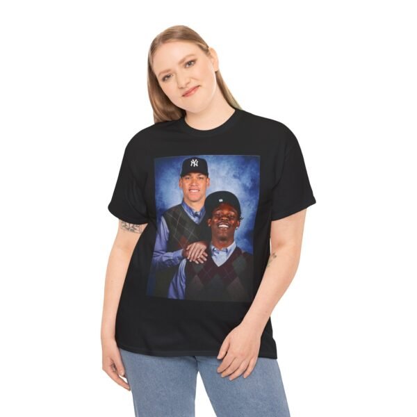 Jazz Chisholm & Aaron Judge Step Brothers T-Shirt | New York Yankees and Marlins Fan Shirt | Funny Baseball Duo Tee | MLB Gift Shirt - Image 20
