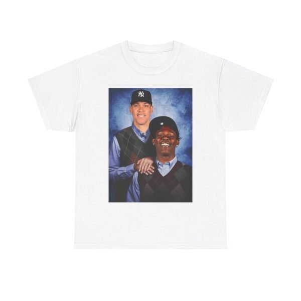 Jazz Chisholm & Aaron Judge Step Brothers T-Shirt | New York Yankees and Marlins Fan Shirt | Funny Baseball Duo Tee | MLB Gift Shirt - Image 6