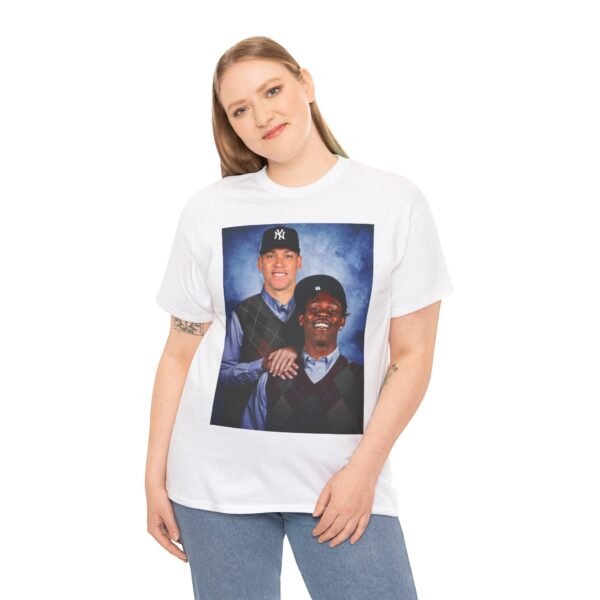 Jazz Chisholm & Aaron Judge Step Brothers T-Shirt | New York Yankees and Marlins Fan Shirt | Funny Baseball Duo Tee | MLB Gift Shirt - Image 10
