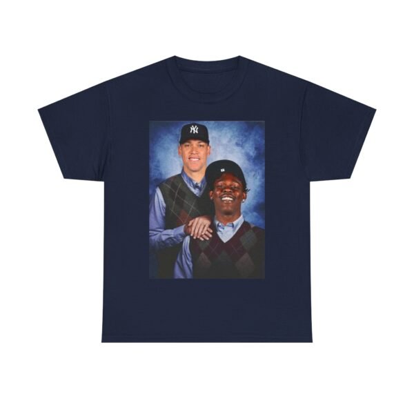 Jazz Chisholm & Aaron Judge Step Brothers T-Shirt | New York Yankees and Marlins Fan Shirt | Funny Baseball Duo Tee | MLB Gift Shirt - Image 26