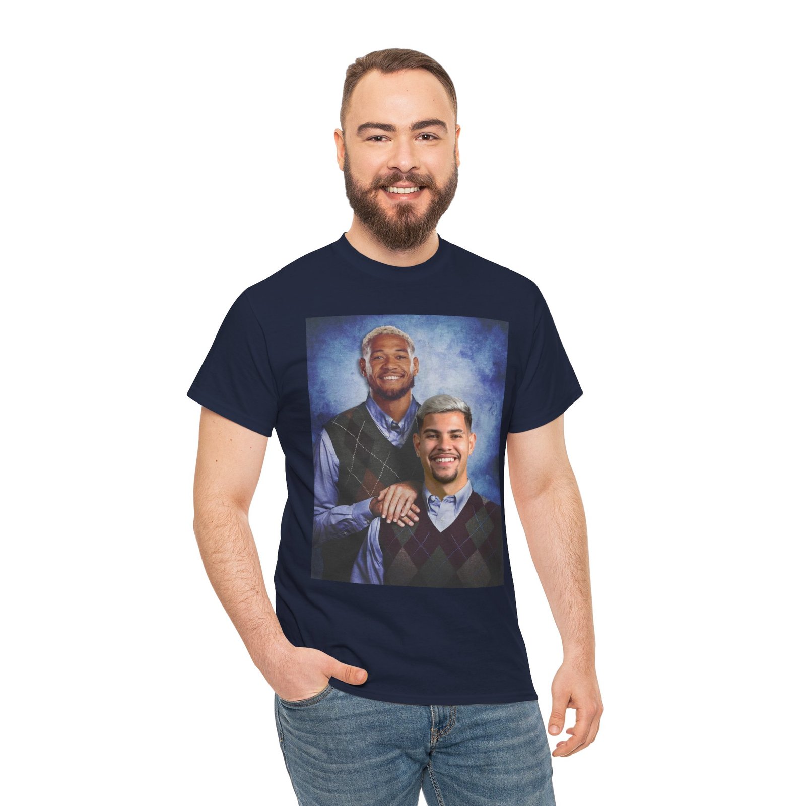 Joelinton & Bruno Guimarães Step Brothers T-Shirt | Newcastle United Fan Apparel | Funny Magpies | Newcastle Gift Unisex Heavy Cotton Tee - Image 6
