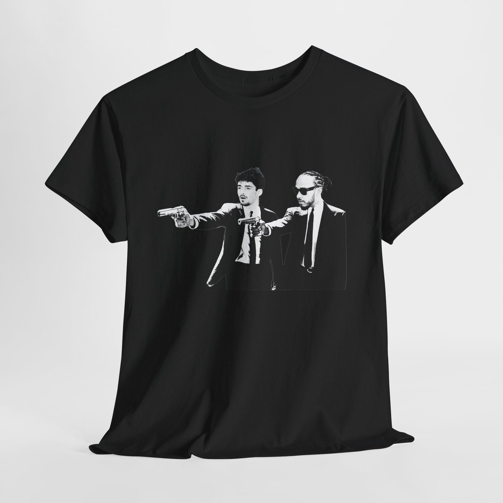 Lewis Hamilton & Charles Leclerc Pulp Fiction Style T-Shirt | F1 Fan Tee | Ferrari Formula 1 Shirt | Vintage Graphic Tee | Funny F1 Shirt - Image 6