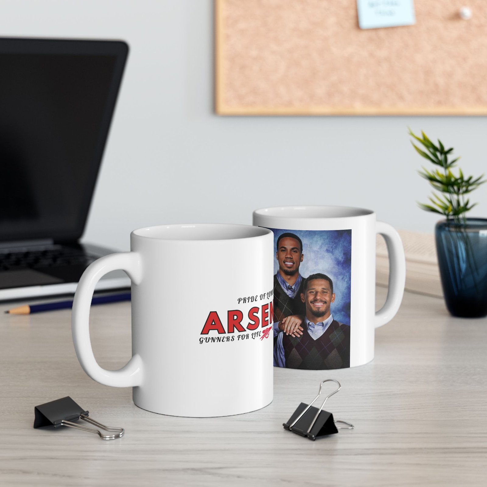 Gabriel Magalhães & William Saliba Step Brothers Mug Arsenal Defender Duo Gift, Football Fan Coffee Cup Ceramic Mug - Image 2
