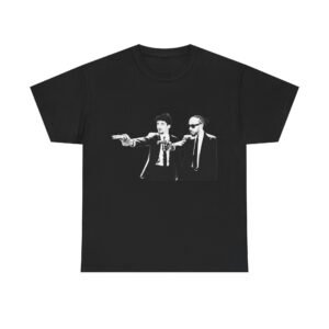 Alternative view of Lewis Hamilton & Charles Leclerc Pulp Fiction Style T-Shirt | F1 Fan Tee | Ferrari Formula 1 Shirt | Vintage Graphic Tee | Funny F1 Shirt