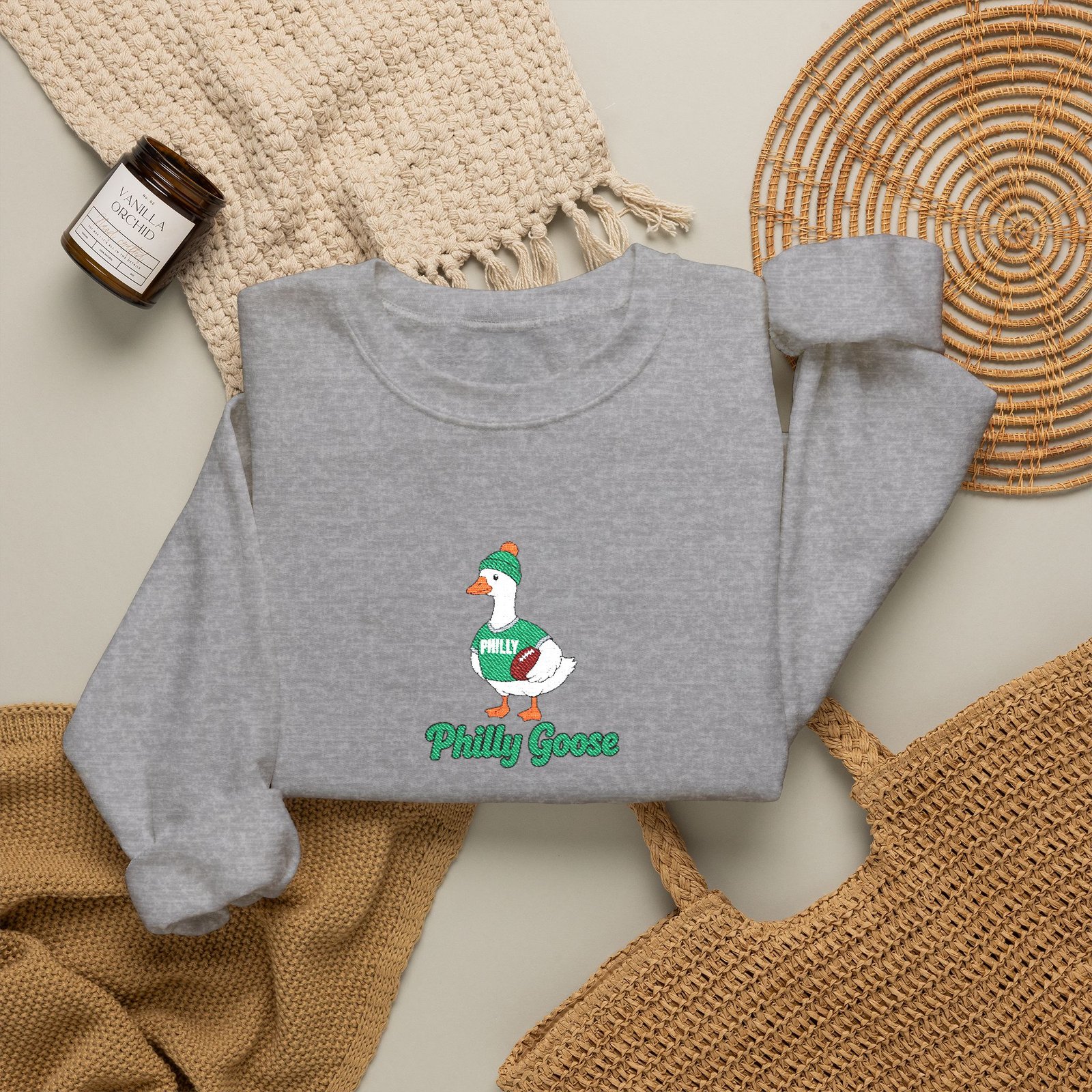 Philly Goose Embroidered Sweatshirt – Philadelphia Football Crewneck, Funny Goose Game Day Pullover, Cozy Green Philly Fan Gift for Men & Women - Image 38