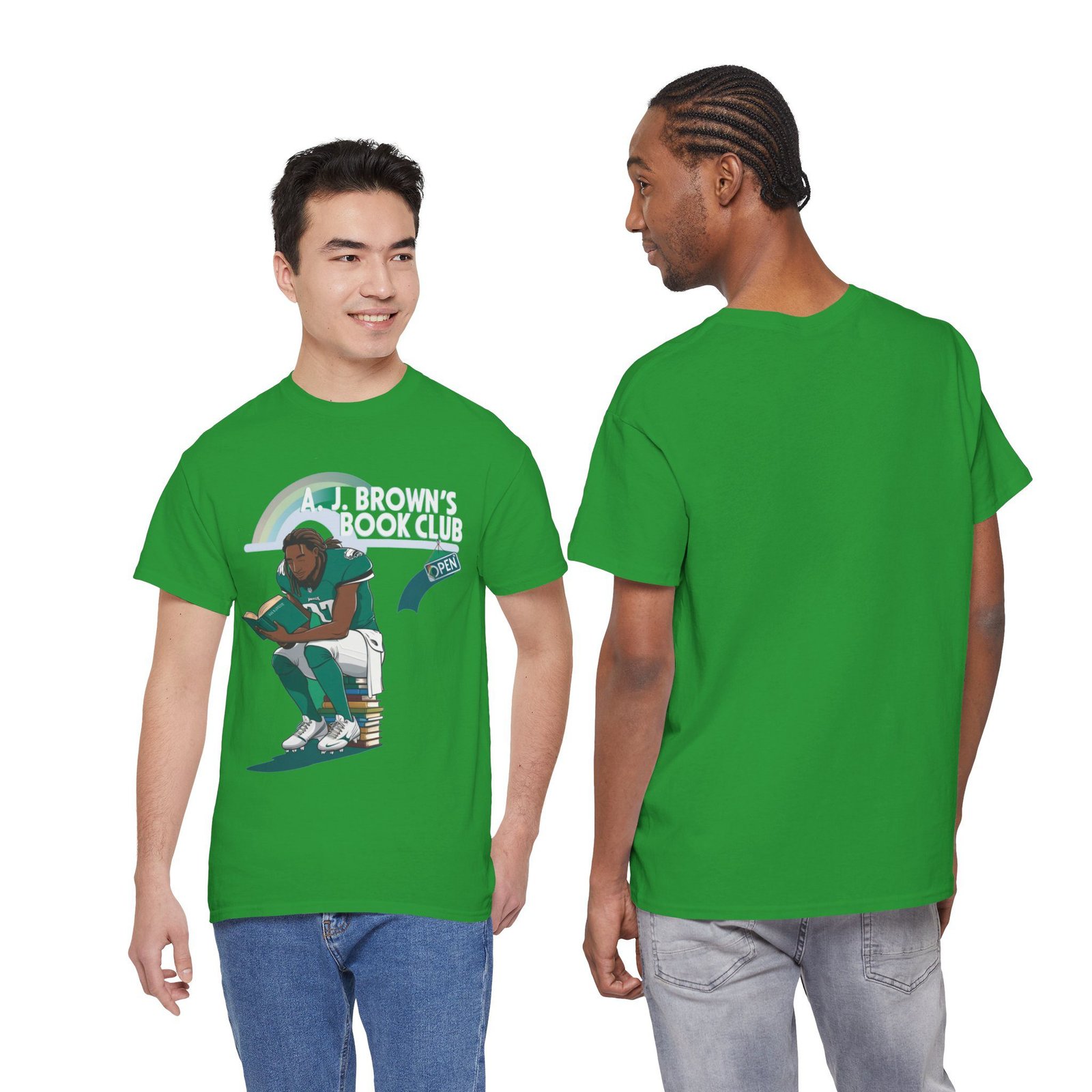 AJ Brown Philadelphia Eagles t shirt | NFL Fan Apparel | AJ's Book Club Crewneck Sweatshirt, vintage philadelphia shirt Heavy Cotton Tee - Image 10
