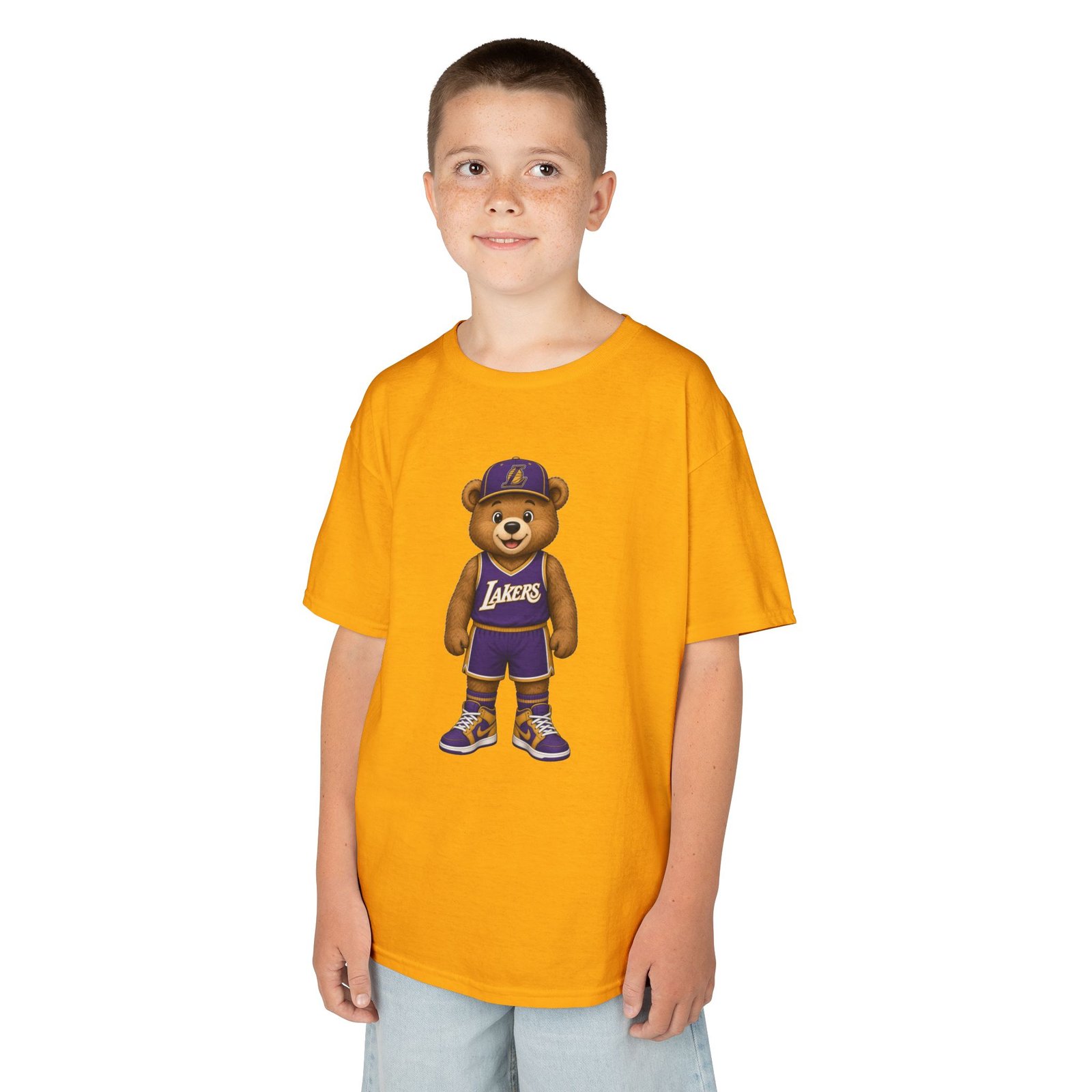 Lakers Teddy Bear Kids T Shirt | Los Angeles Basketball Shirt | Cute Bear Tee | Lakers Fan Gift | Kids (XS–XL - Image 4