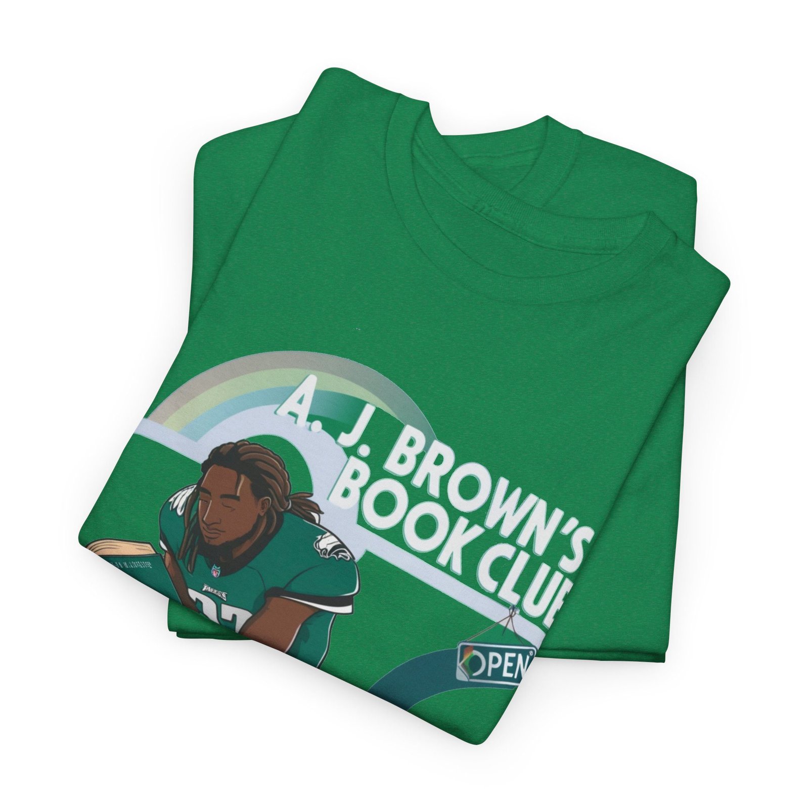 AJ Brown Philadelphia Eagles t shirt | NFL Fan Apparel | AJ's Book Club Crewneck Sweatshirt, vintage philadelphia shirt Heavy Cotton Tee - Image 5