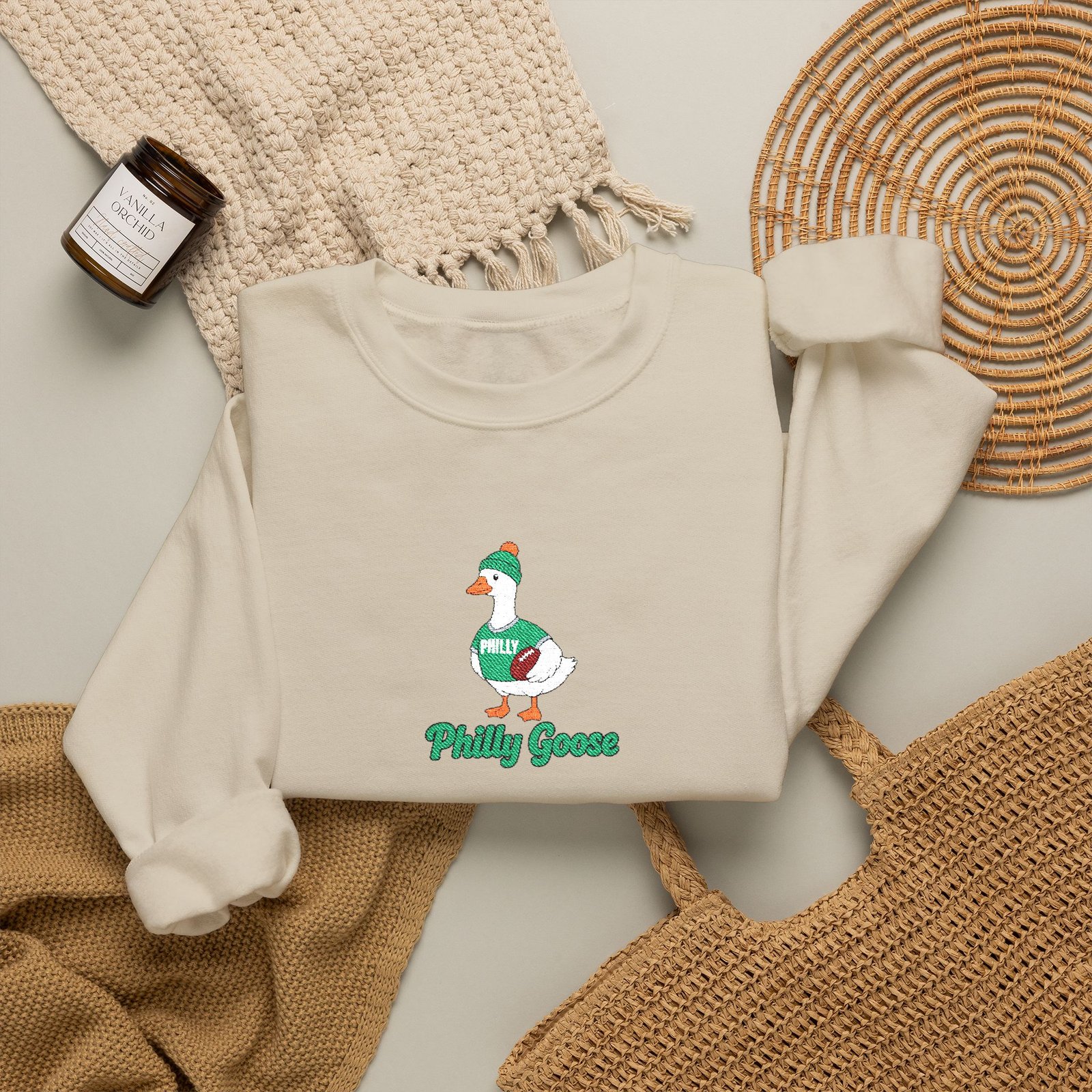 Philly Goose Embroidered Sweatshirt – Philadelphia Football Crewneck, Funny Goose Game Day Pullover, Cozy Green Philly Fan Gift for Men & Women - Image 31