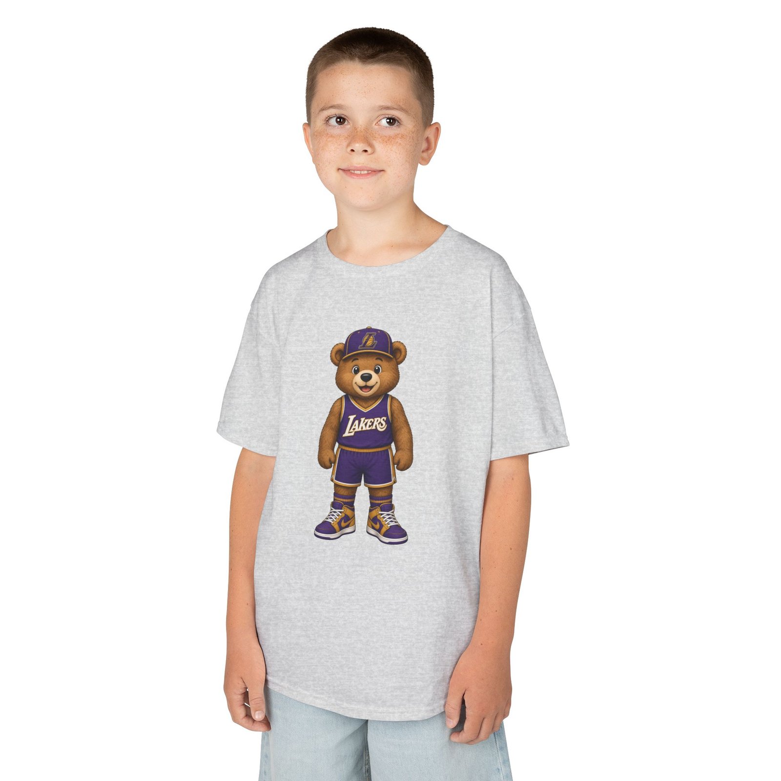 Lakers Teddy Bear Kids T Shirt | Los Angeles Basketball Shirt | Cute Bear Tee | Lakers Fan Gift | Kids (XS–XL - Image 12