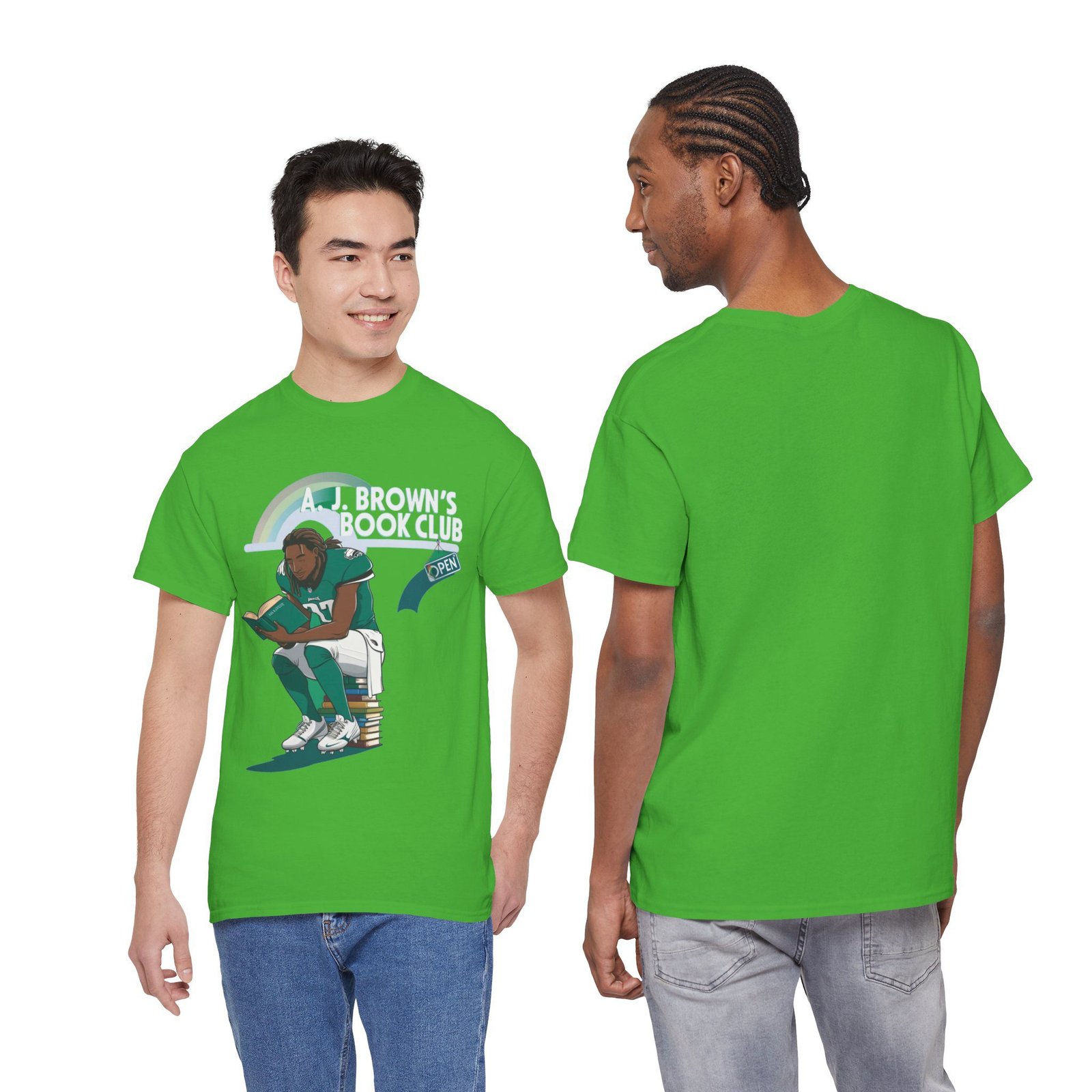 AJ Brown Philadelphia Eagles t shirt | NFL Fan Apparel | AJ's Book Club Crewneck Sweatshirt, vintage philadelphia shirt Heavy Cotton Tee - Image 16