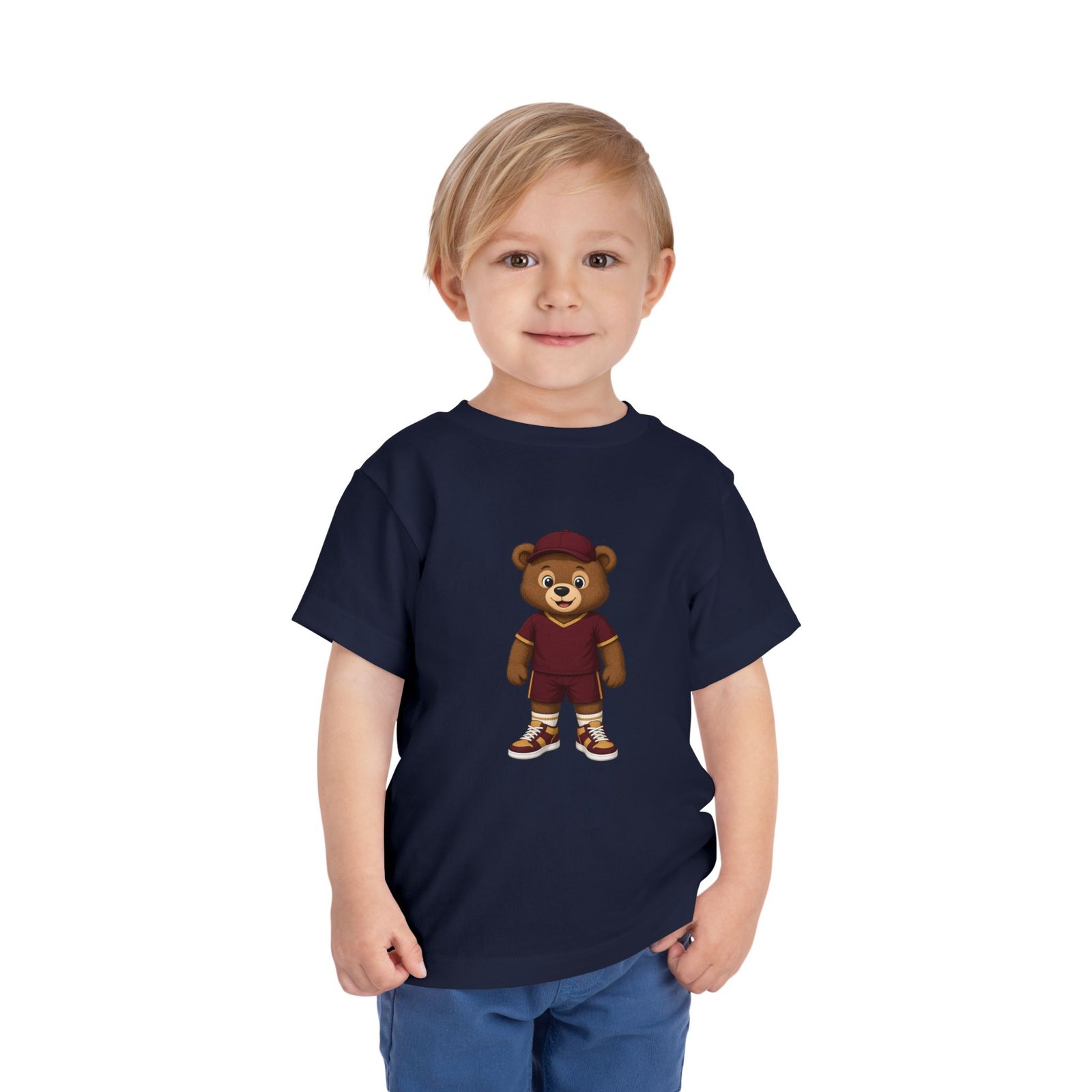 Washington Football Teddy Bear Kids T Shirt | Red Gold Football Bear Tee | Kids Football Fan Shirt | Toddler (2T–5/6T) - Image 18