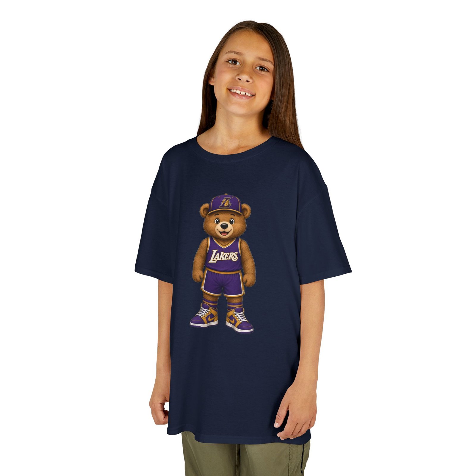 Lakers Teddy Bear Kids T Shirt | Los Angeles Basketball Shirt | Cute Bear Tee | Lakers Fan Gift | Kids (XS–XL - Image 21