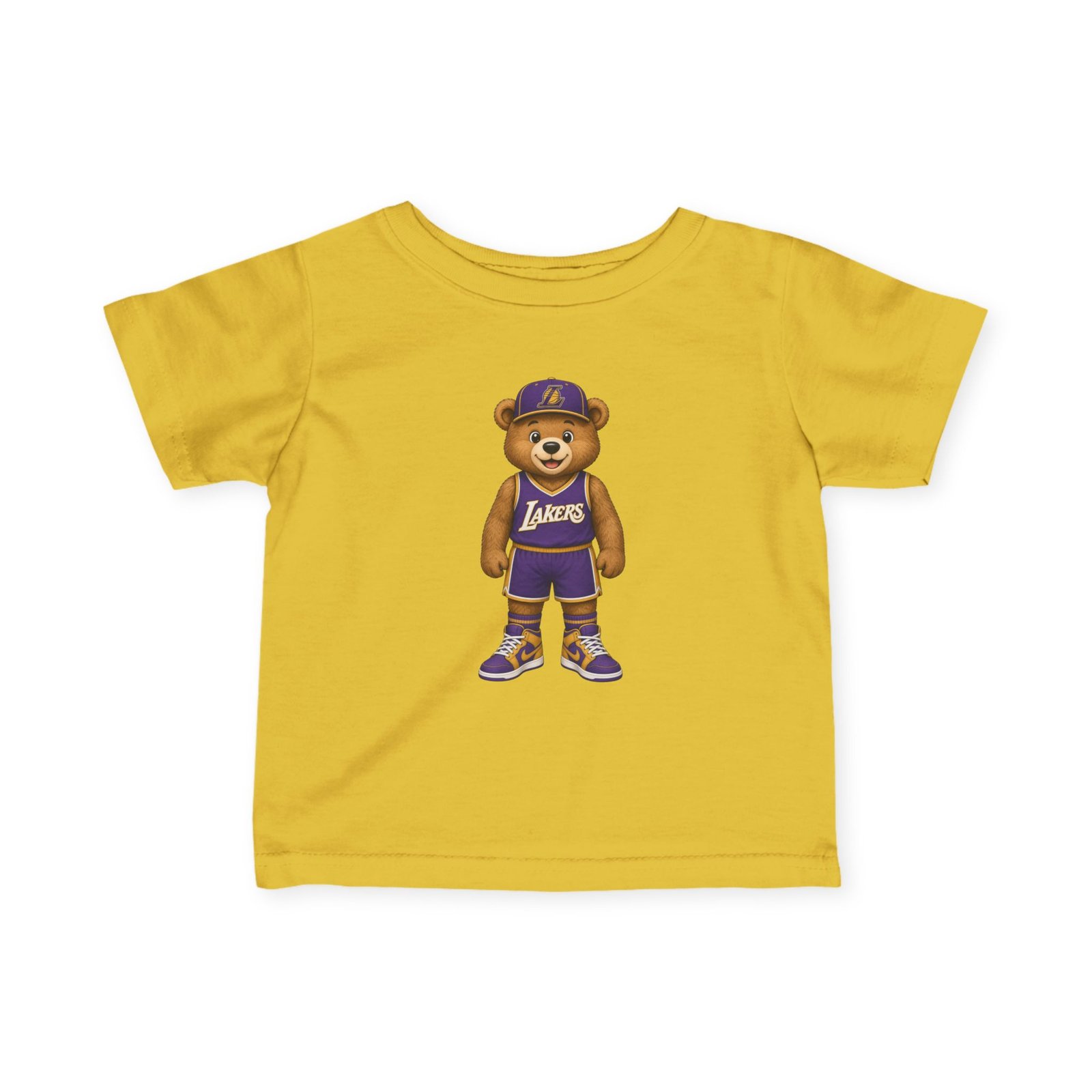 Lakers Teddy Bear Kids T Shirt | Los Angeles Basketball Shirt | Cute Bear Tee | Lakers Fan Gift | Kids Sports Shirt | Infant (6M–24M) - Image 7