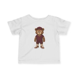 Washington Football Teddy Bear Kids T Shirt | Red Gold Football Bear Tee | Kids Football Fan Shirt | Infant (6M–24M)