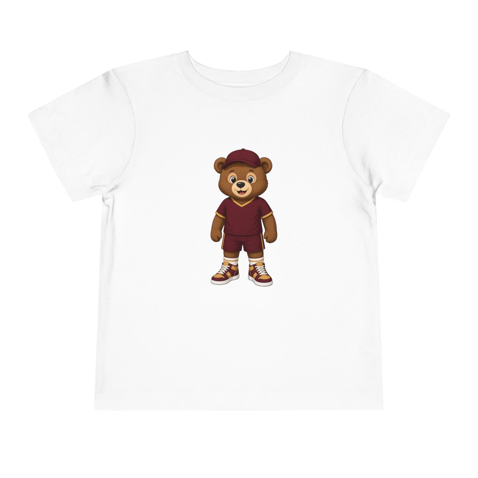 Washington Football Teddy Bear Kids T Shirt | Red Gold Football Bear Tee | Kids Football Fan Shirt | Toddler (2T–5/6T) - Image 5