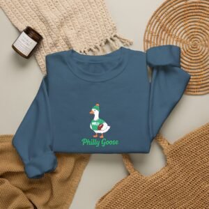 Philly Goose Embroidered Sweatshirt – Philadelphia Football Crewneck, Funny Goose Game Day Pullover, Cozy Green Philly Fan Gift for Men & Women