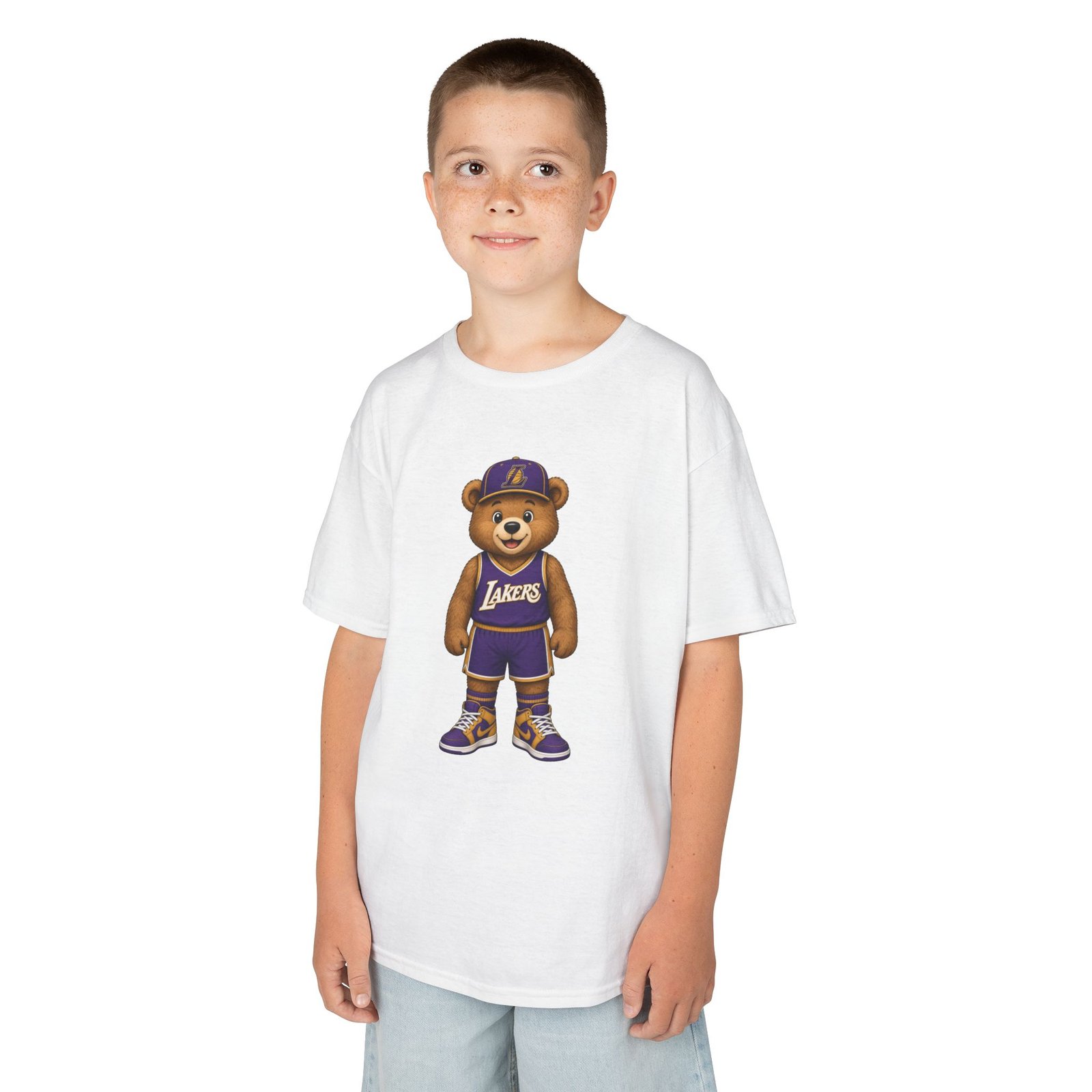 Lakers Teddy Bear Kids T Shirt | Los Angeles Basketball Shirt | Cute Bear Tee | Lakers Fan Gift | Kids (XS–XL - Image 8