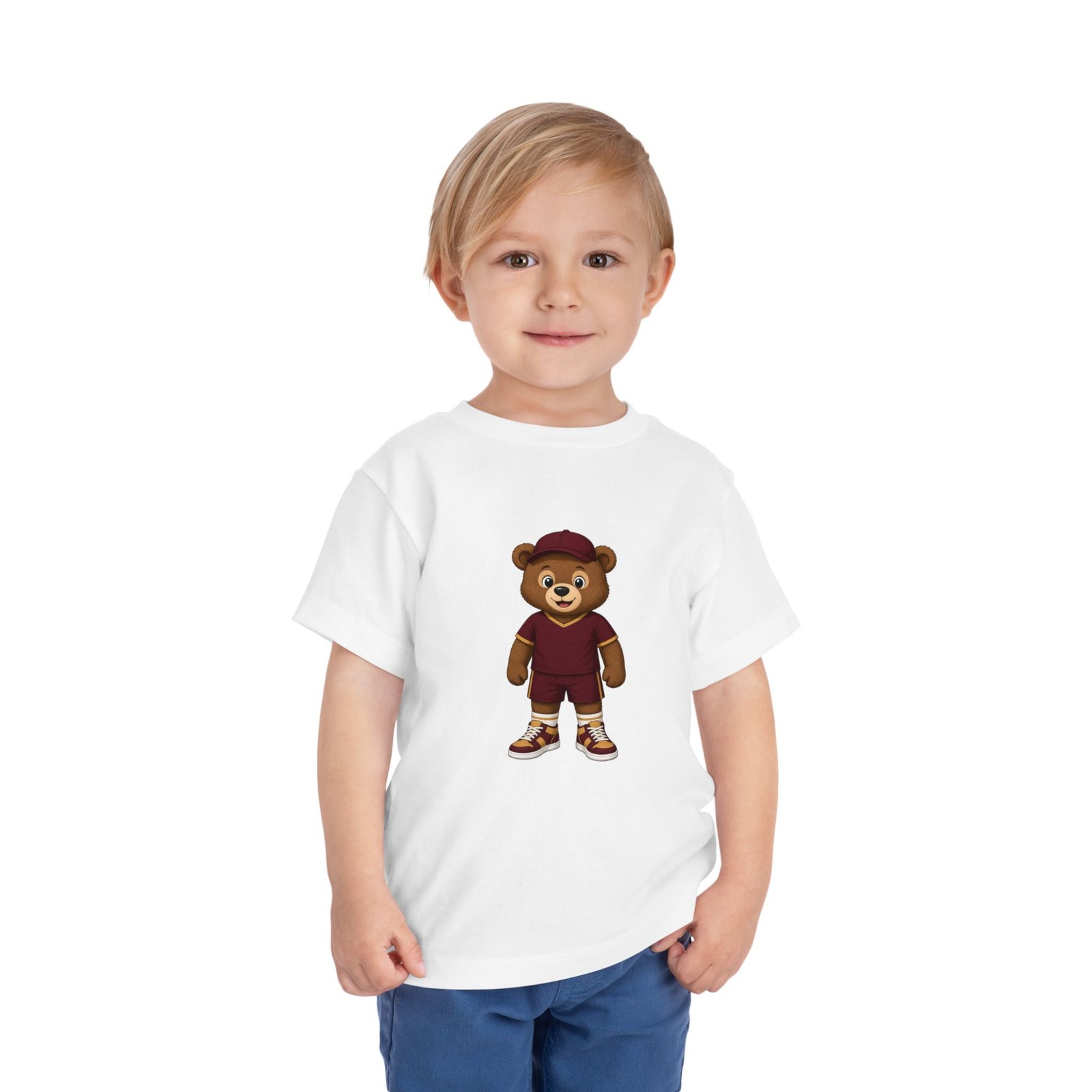 Washington Football Teddy Bear Kids T Shirt | Red Gold Football Bear Tee | Kids Football Fan Shirt | Toddler (2T–5/6T) - Image 6