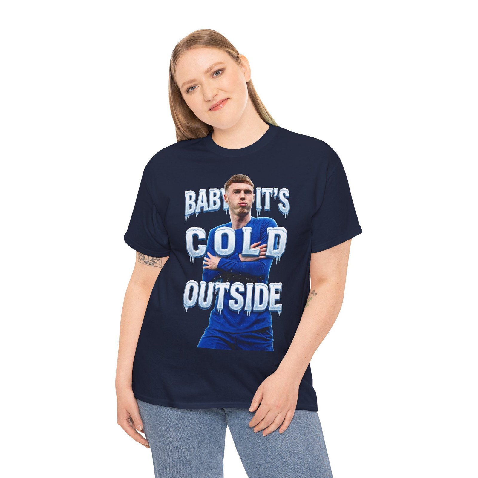 Baby It's Cold Outside T-Shirt | Cole Palmer Its Cold Outside T Shirt | Chelsea Football Shirt | Chelsea Fan Gift | Christmas Football Gift - Image 5