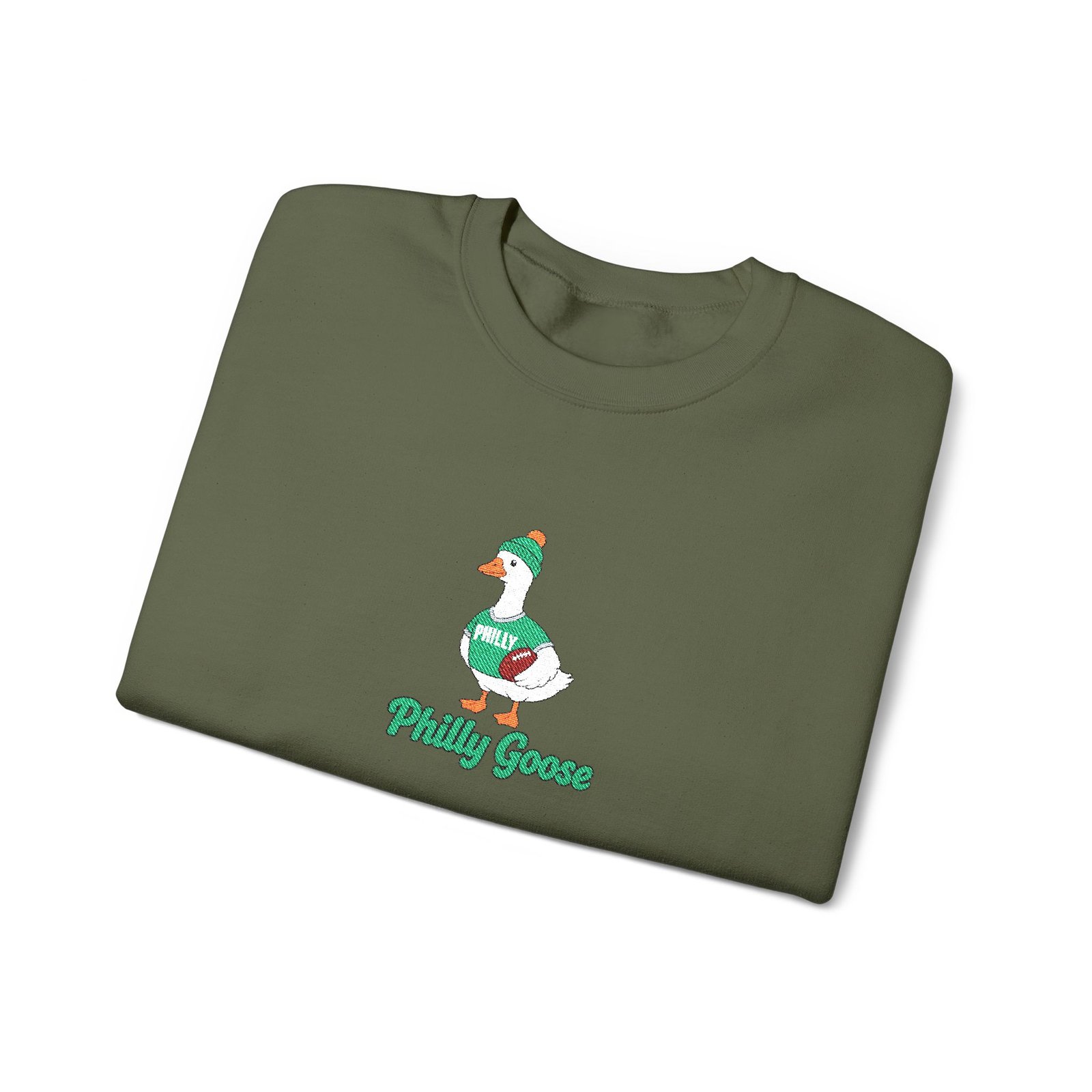 Philly Goose Embroidered Sweatshirt – Philadelphia Football Crewneck, Funny Goose Game Day Pullover, Cozy Green Philly Fan Gift for Men & Women - Image 44