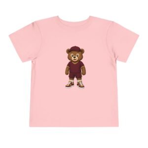 Washington Football Teddy Bear Kids T Shirt | Red Gold Football Bear Tee | Kids Football Fan Shirt | Toddler (2T–5/6T)