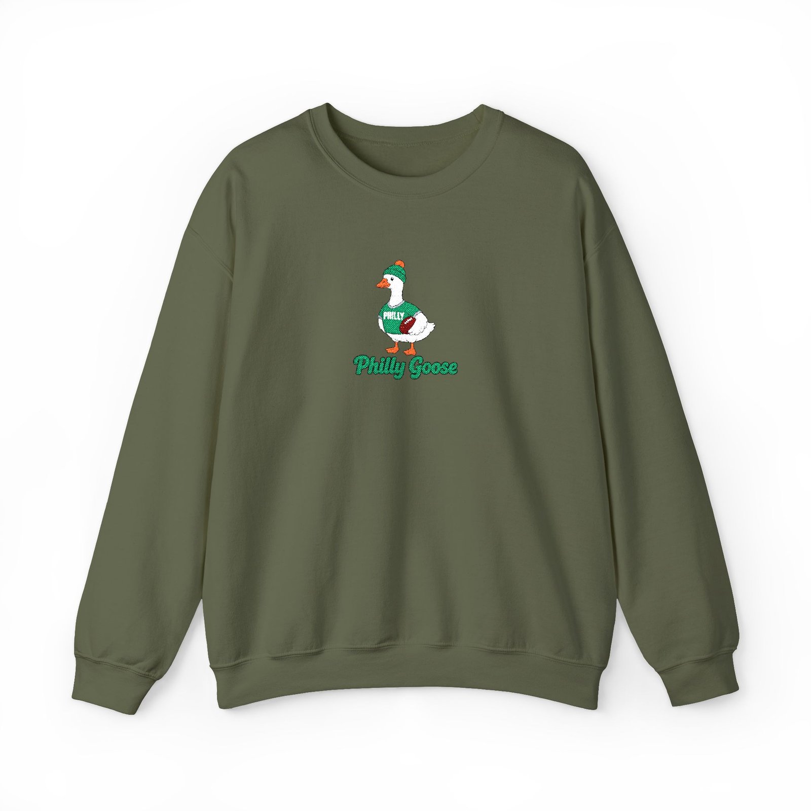 Philly Goose Embroidered Sweatshirt – Philadelphia Football Crewneck, Funny Goose Game Day Pullover, Cozy Green Philly Fan Gift for Men & Women - Image 43