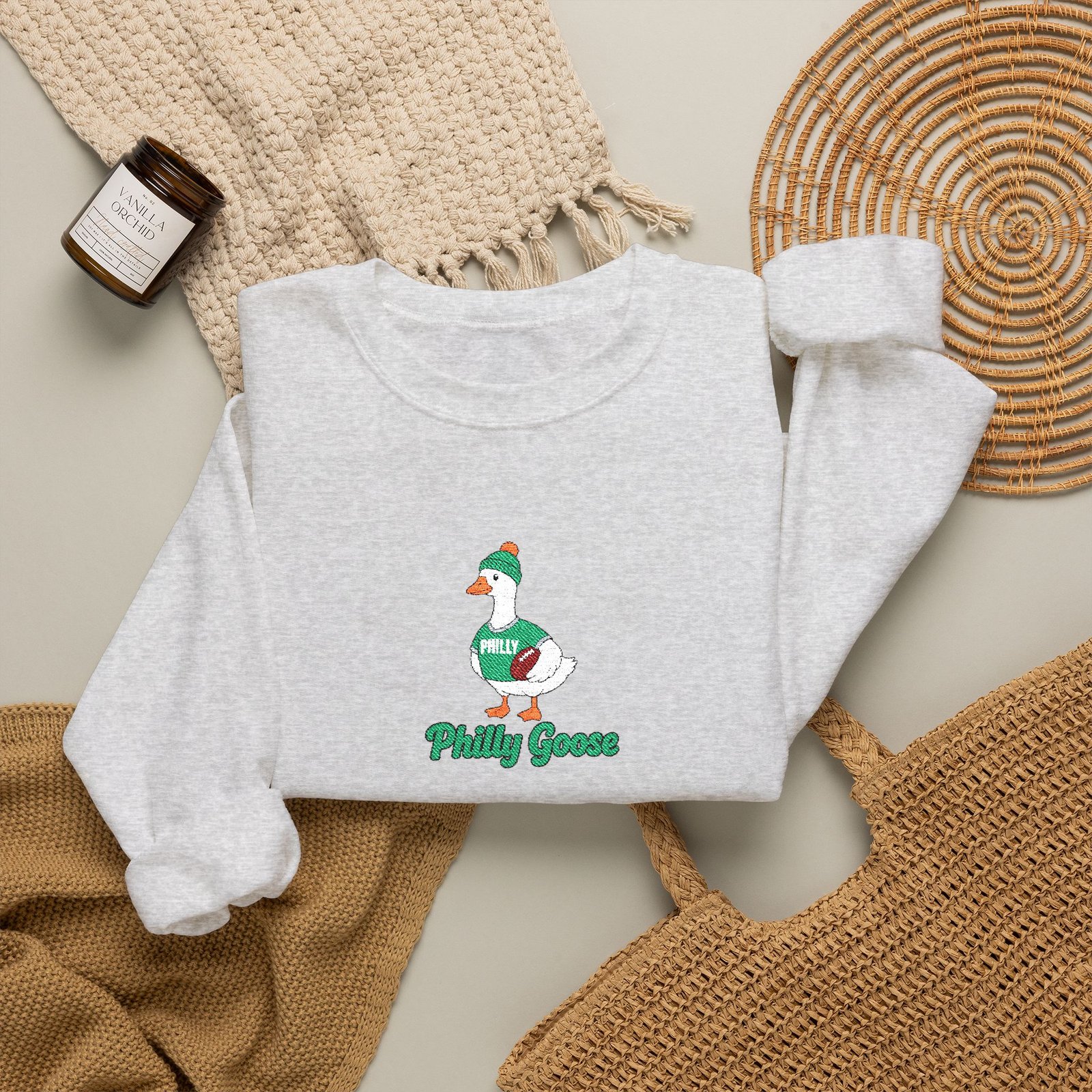 Philly Goose Embroidered Sweatshirt – Philadelphia Football Crewneck, Funny Goose Game Day Pullover, Cozy Green Philly Fan Gift for Men & Women - Image 17