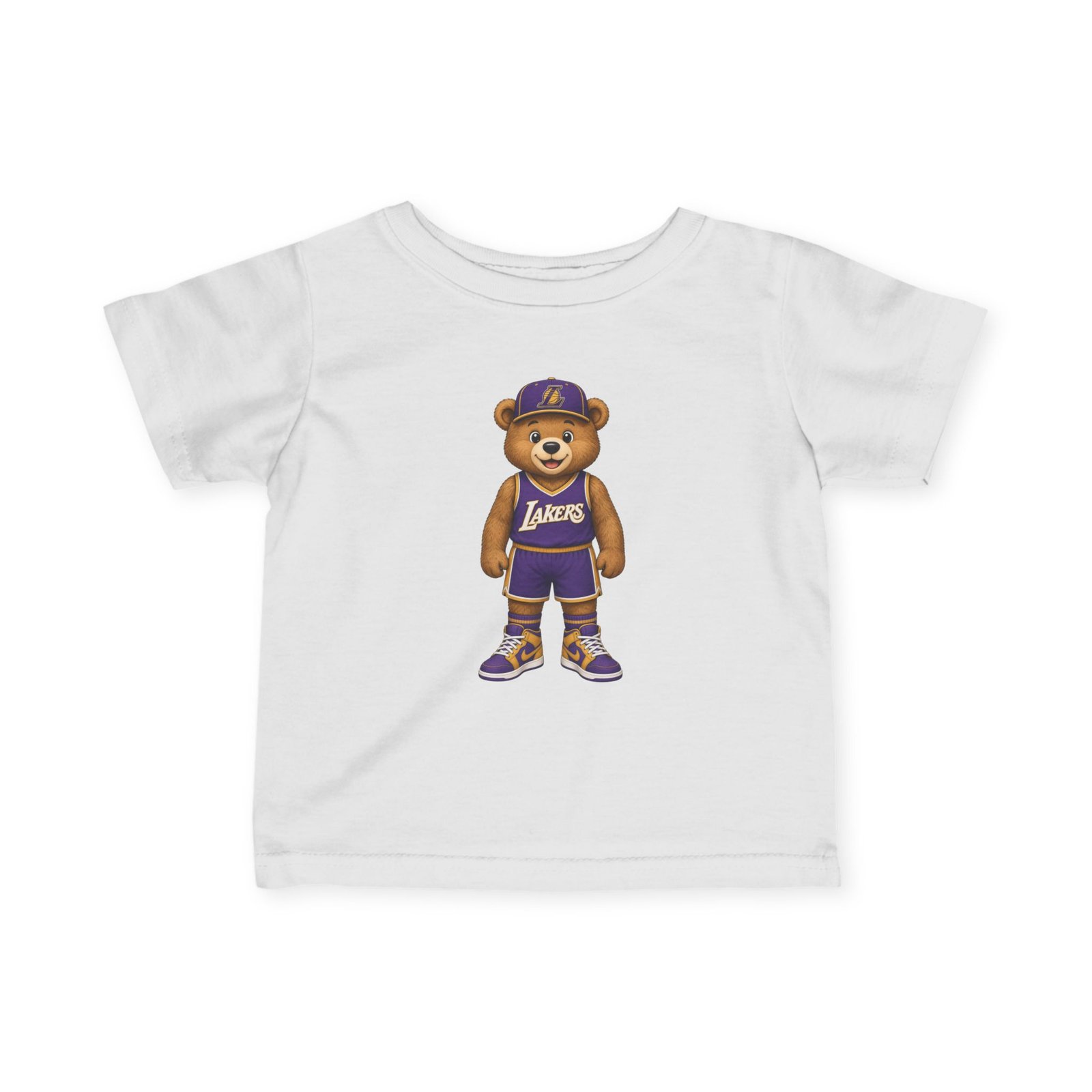 Lakers Teddy Bear Kids T Shirt | Los Angeles Basketball Shirt | Cute Bear Tee | Lakers Fan Gift | Kids Sports Shirt | Infant (6M–24M) - Image 4
